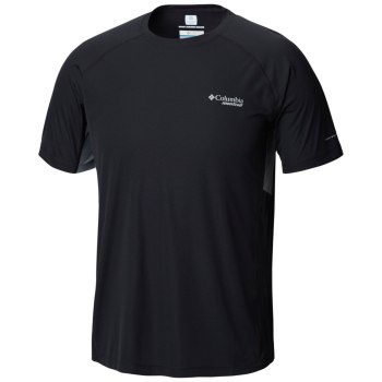 Columbia Titan Ultra Short Sleeve, Camiseta Negros Grises Oscuro Para Hombre | 463092-NPG